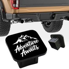 Trailer Hitch Cover, Adventure Awaits Mountains Tow Hitch Cover Square 2 In...