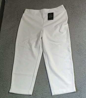 New Boston Proper Beyond Travel Women's White Straight Leg Dress Pants Large