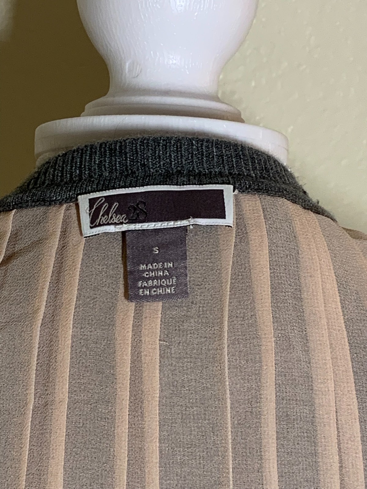 Chelsea28 Balletcore Sweater Gray Pink Split Back… - image 4