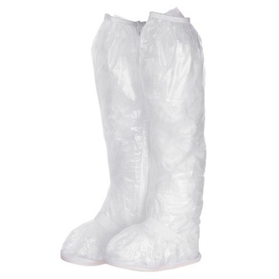 Waterproof Shoes Cover m PVC Rain Galoshes with Zipper & Strap Buckle, Clear