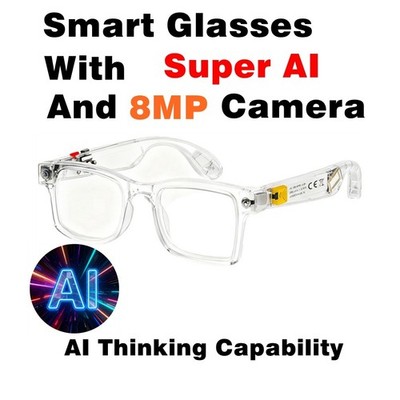 Smart HD Camera Glasses 8MP Photo Video Recording Headphone Mic AI Translation