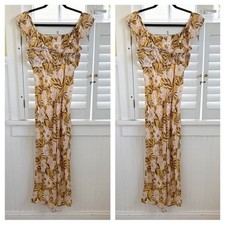 Madewell NP067 Angelina Yellow Floral Shutter Sleeve Maxi Dress Size 2 NEW
