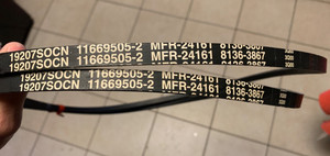 NOS V Belt Match Set  19207SOCN   MFR-24161  11669505-2   8136-3867