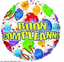 PALLONE MYLAR BUON COMPLEANNO  45CM