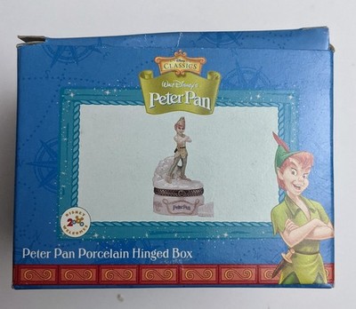 PHB Collection Disney Peter Pan Hinged Porcelain Trinket Box 3.5''