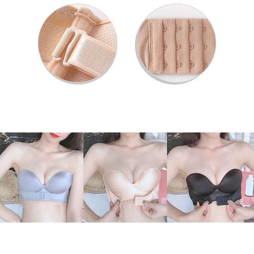 Strapless For Women's Bra Non Slip Invisible Design Comfortable Gathered Style - Picture 3 of 20