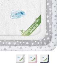 Bamboo Crib Sheets 52"x28" Waterproof Crib Mattress Pad Cover 4 Pack Boys Girls