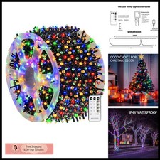 Dazzle Bright Christmas String Lights 1000 LED 328ft Multi-Colored Remote