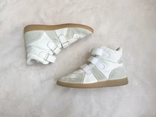 Maison Margiela GAT Sneakers White Gray Men 7 40 Leather Suede High Tops Gum