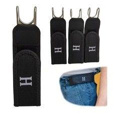 2PCS Tactical Metal Hook Elastic Belt Buckle-Less Invisible Waist Belt Closure