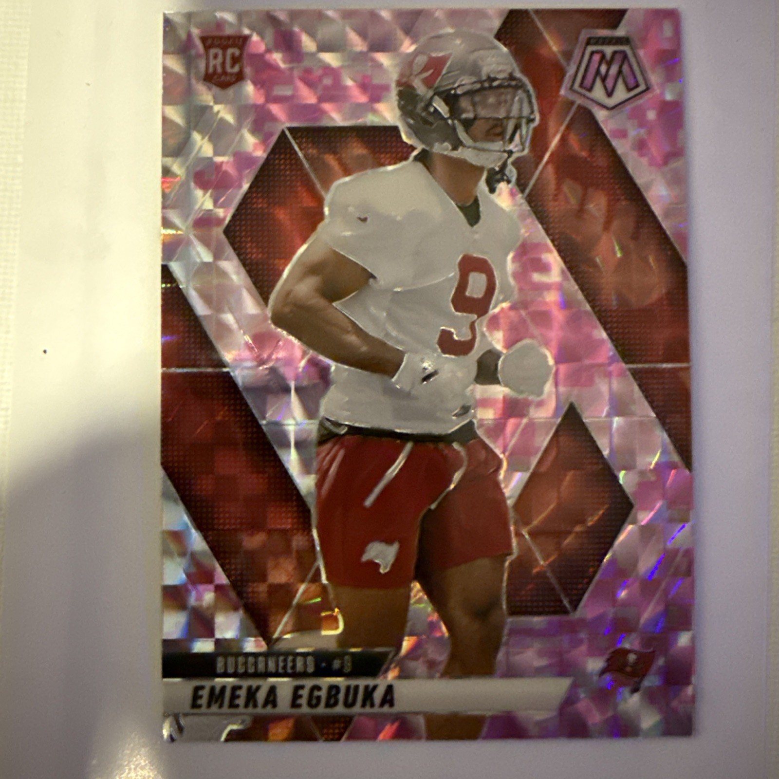 2025 Mosaic Pink Camo Prizm Emeka Egbuka #376 Buccaneers RC