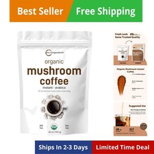 Organic Instant 10 in 1 Mushroom Coffee Powder, 28 Ounce 317 Servings | Arab...
