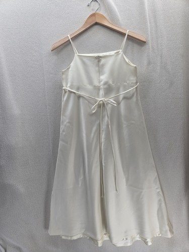 Helena Vintage Ivory Satin Sleeveless Girl's Dress Size-10 - Picture 2 of 11