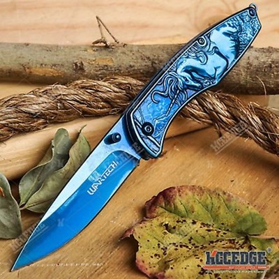 8'' ASSISTED FOLDING KNIFE TITANIUM COATED UNICORN POCKET KNIFE CAMPING OUTDOOR