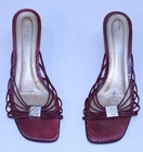 Louis Vuitton Women's Mules Heels Burgundy EU 37 UK 4 Dress Made Italy Open Toe