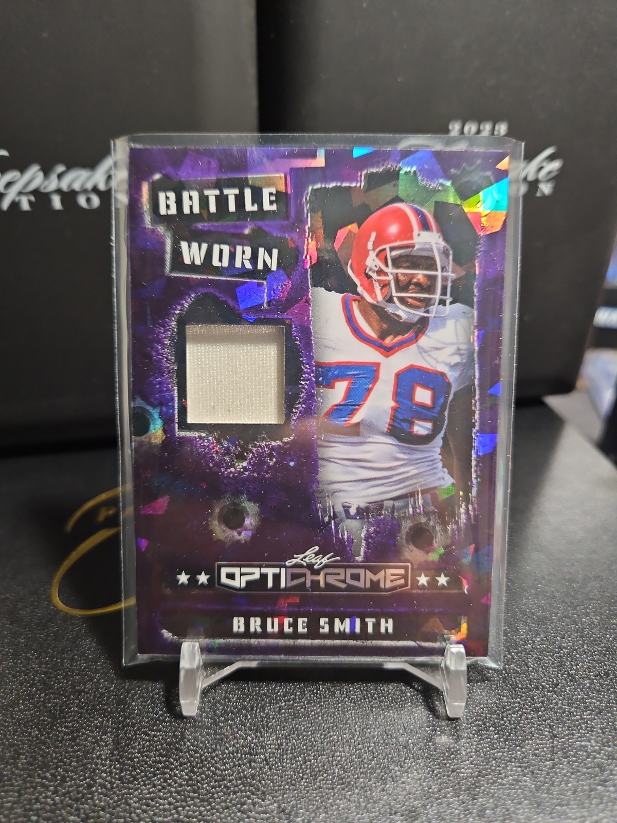 2026 Leaf Optichrome Battle Worn Purple Ice Bruce Smith 6/7