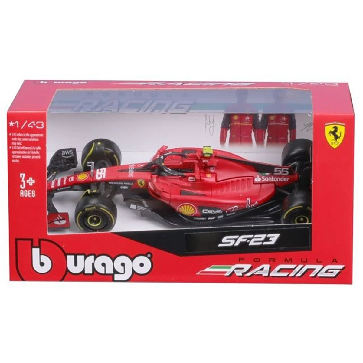 Bburago Formula 1:43 Scale F1 2023 Ferrari Sf-23 Sainz Diecast Vehicle Race Car - Picture 1 of 3