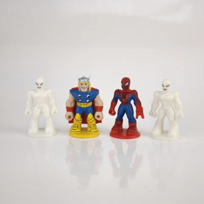 Lot Mini Figurines Marvel Super Hero Squad Thor Spider-Man White Blanks 2008 ... - Photo 1/4