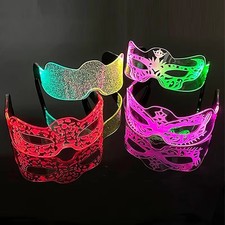 LED Light Up Glasses RGB Cyberpunk Party Rave Mask