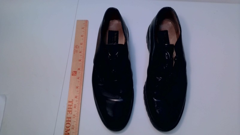 TO BOOT NEW YORK Adam Derrick Zip-Up Black Leather Dress Shoes 8.5 Italian Italy