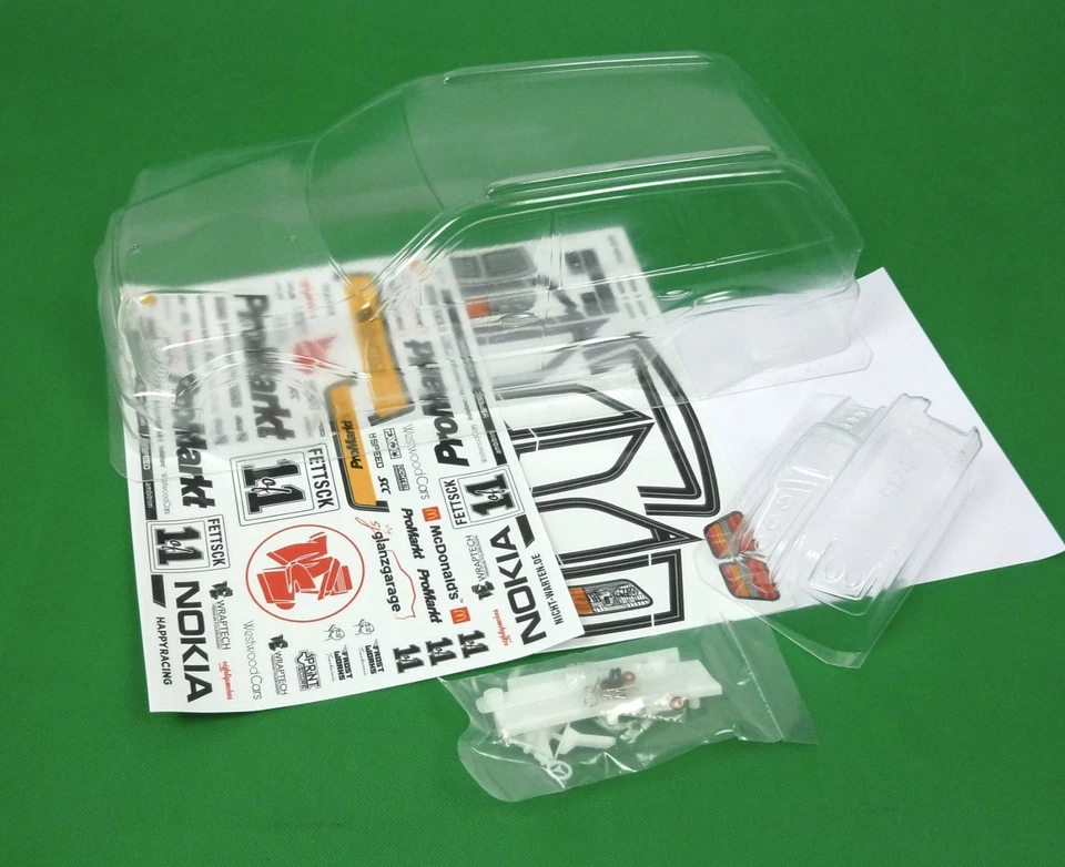 1:10 RC Clear Body Shell - Mercedes S124 Wagon with Promarkt Livery & extras. - Image 3 of 4