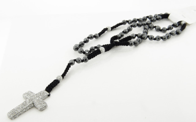 Мужские черные и серебряные четки из бисера в стиле макраме серебряные хрустальные четки 8 мм 20 дюймов 14990₽