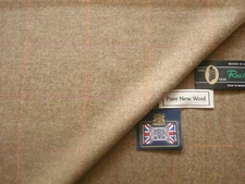 Reid & Taylor WOOL PLAID LIGHT WEIGHT JACKETING FABRIC MADE IN SCOTLAND = 1.95 m