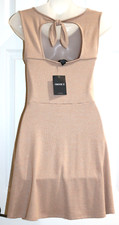 NWT Forever 21 Ladies Small Taupe Tie-Back Fit & Flare Knit  Dress