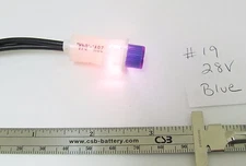 Leecraft 28V 40mA Blue Incandescent Snapfit Indicator, 6" wire Leads 1/2" Round