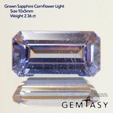 Cut stone - Sapphire Light Blue Czochralski (Pulled) lab grown, facet 2.36ct