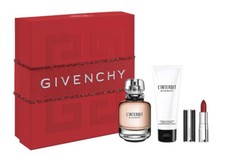 Givenchy L'Interdit 80ml edp + 75ml Body Lotion + Le Rouge Lipstick Gift Set New