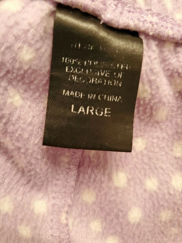 Pantalones de salón para dormir para mujer talla L grandes púrpura blanco lunares polar Foto 2 de 4