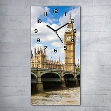 Glasuhr Wanduhr Küchenuhr England Fluss Gebäude Big Ben Uhr Stadt brücke 30x60
