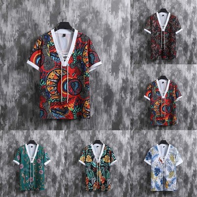 Heiß Mode T -Shirt Drucken Hemd Kurzarm Polyester Spitze T -Shirt V Hals