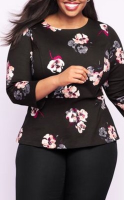 black floral peplum top