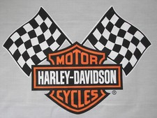 X Lg HARLEY DAVIDSON Motorcycle Fabric Logo Racing Flag Craft Sewing Quilting