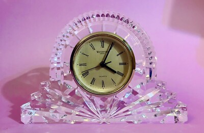 Waterford Ireland Mantel Desk Clock Cut Crystal