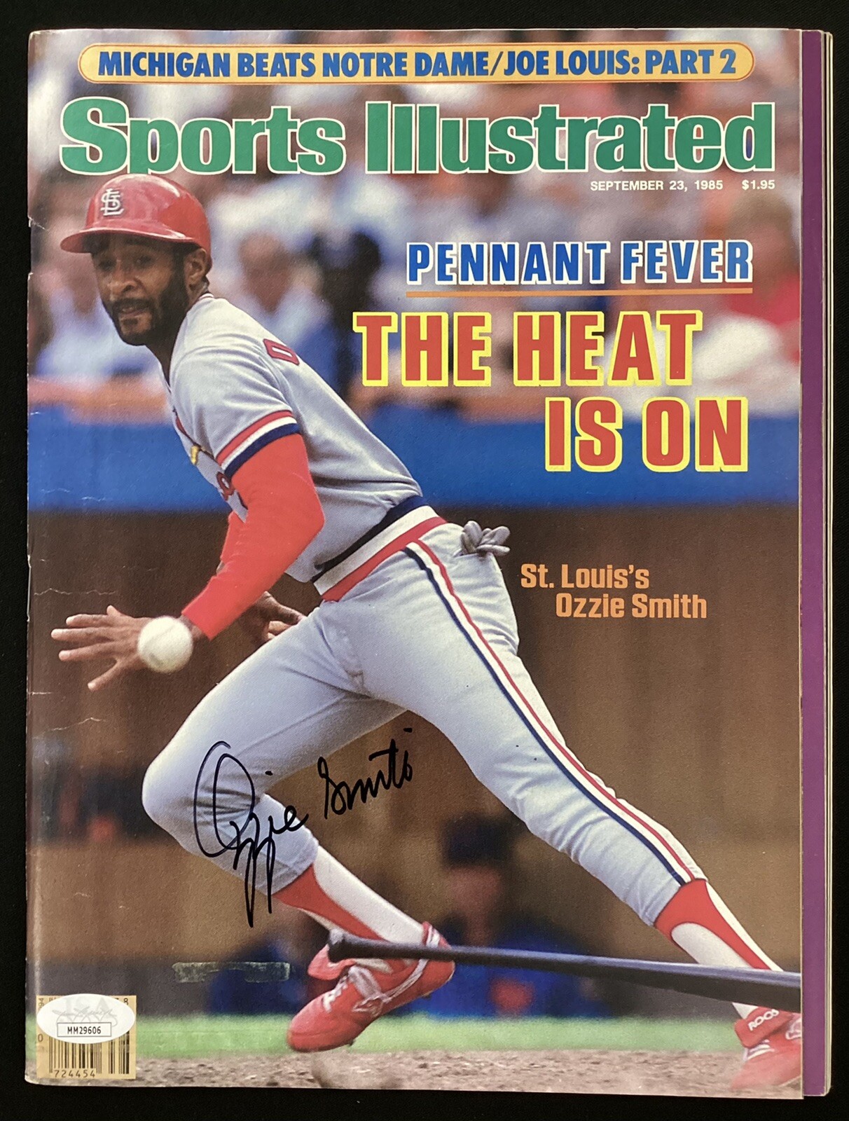 Ozzie Smith Autographed Signed St. Louis Cardinals Sports Illustrated Mag 9/23/85 Cardinals HOF JSA 