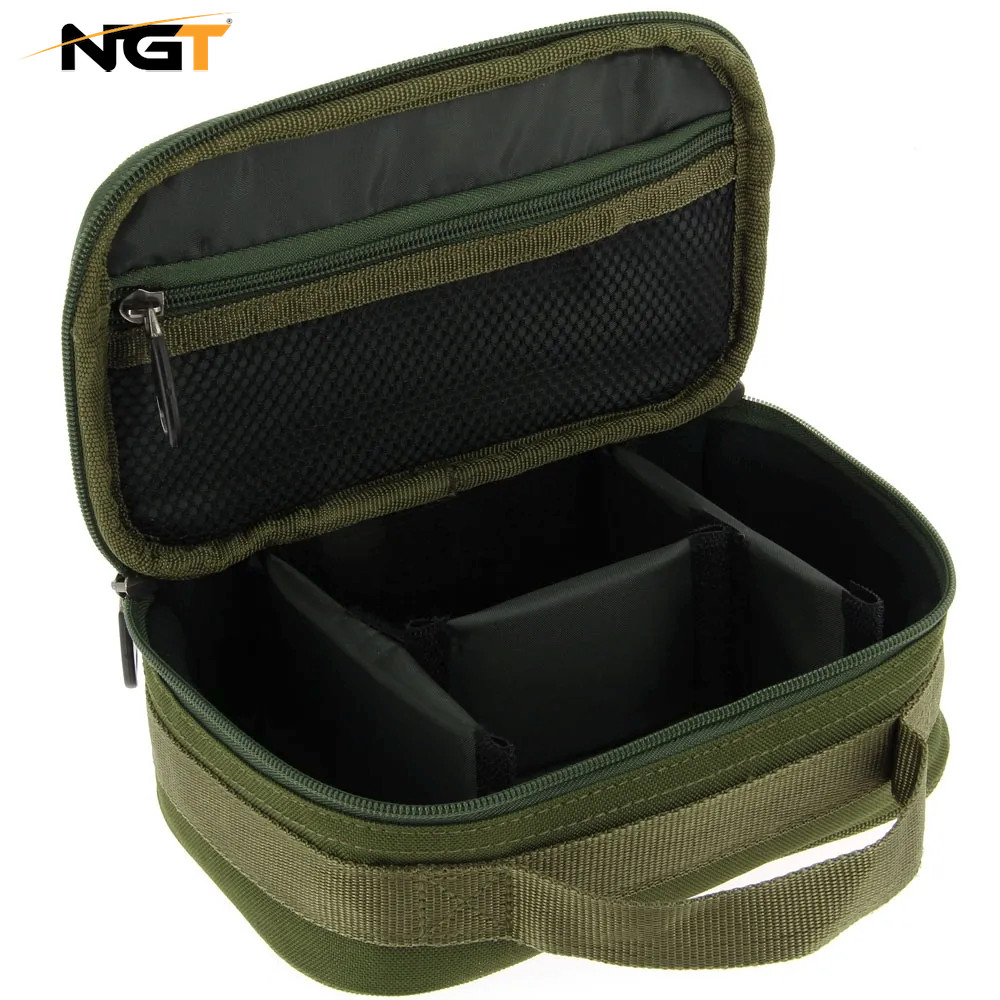 NGT Deluxe Carp Fishing Lead Bag With Dividers Terminal Tackle Weights Leads