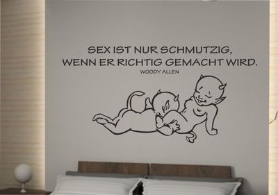 Wandtattoo Wandaufkleber Aufkleber Schlafzimmer Poppende Teufel Sex Richtig S14