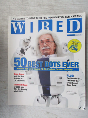 WIRED MAGAZINE JANUARY 2006 ALBERT EINSTEIN HUBO ROBOTBIRD FLU MARS ROVERS R2-D2