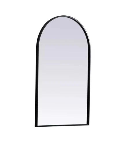 Elegant Decor Ayra 22x36" Arch Modern Wood/Iron Mirror in Black - Picture 3 of 7