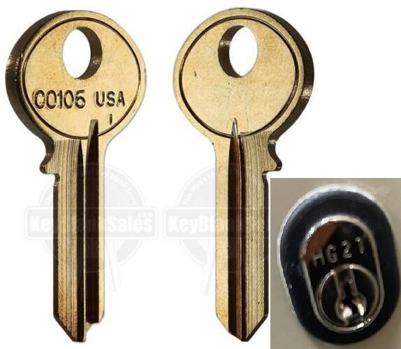 HG01-HG150. 2-NEW KEYS For Hon File Cabinet Key cut to code