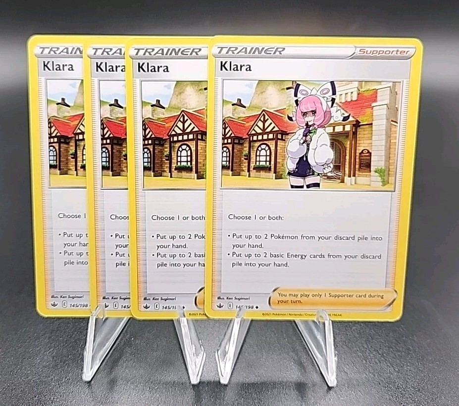 Klara 145/198 Chilling Reign NM/M - Pokemon Trainer Supporter Playset Card x4
