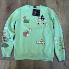 Disney Neon Crew Sweatshirt Graphic Junior  s Size Medium Mickey  Friends NEW