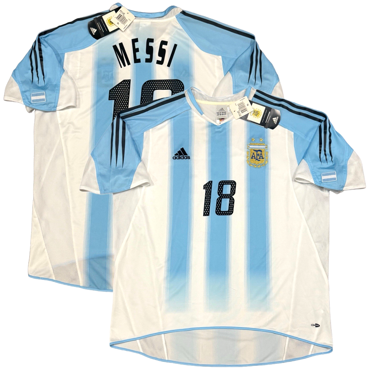 adidas MESSI サッカーユニフォーム　XL 2003/05 Argentina Home Jersey #18 Messi XL adidas Olympic