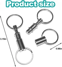 4PCS Quick Release Car Keychain, Detachable Auto Pull Apart Key Ring, Dual Split