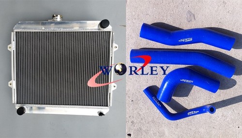3 core aluminum radiator + blue hose for HILUX RN105 RN106 RN130 22R 2 ...