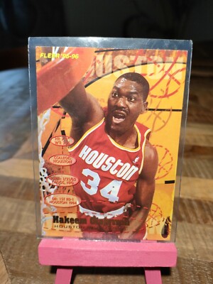 Fleer Card Basketball Collection   1995 1996 Rockets #71 Hakeem Olajuwon
