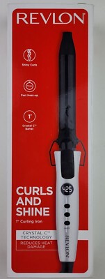 Revlon Crystal C + Ceramic Hair Curling Iron | Long-Lasting Shine and Less Frizz